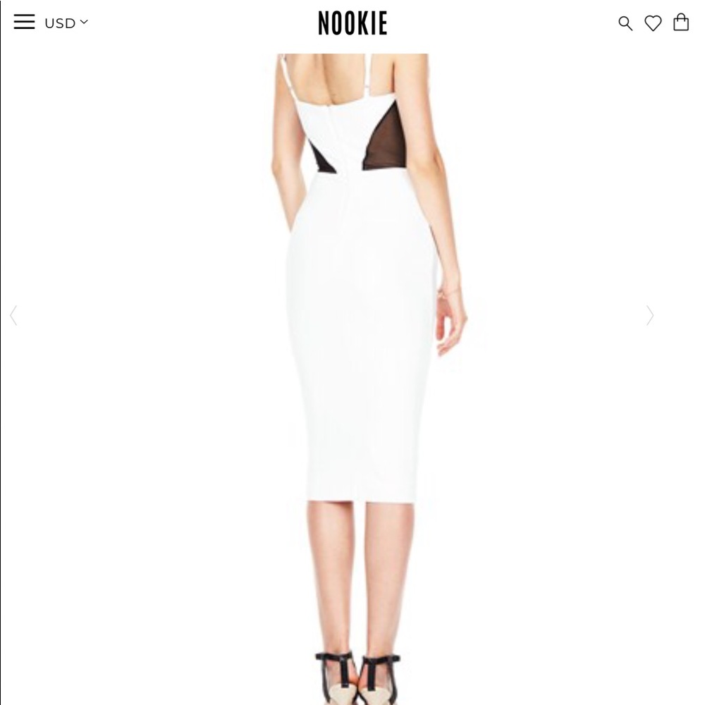 Nookie Bianca white dress with black mesh - Picture 3 of 11